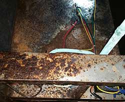 Corrosion to HVAC equipment due to controlled pool room humidity